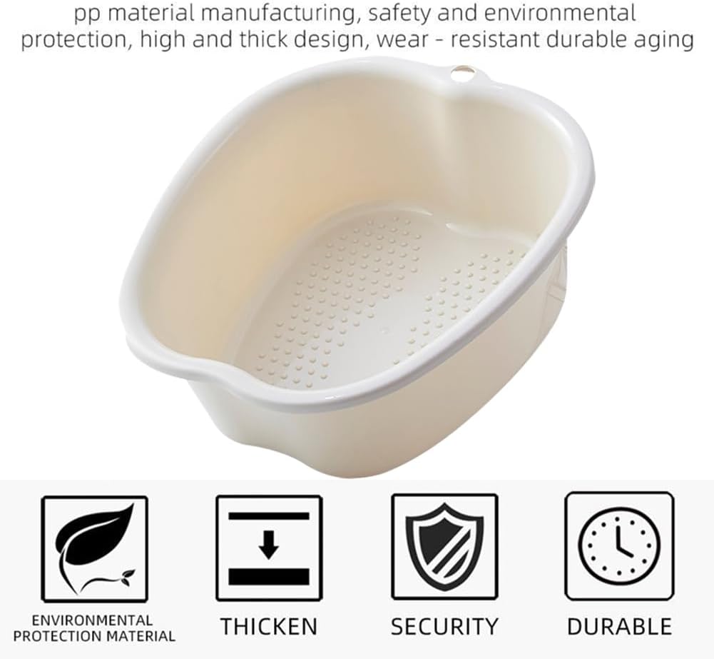 Thickened Plastic Foot Soaking Basin – Home Spa Foot Bath Bucket with Massage Dots, Durable PP Material, Unisex Foot Tub