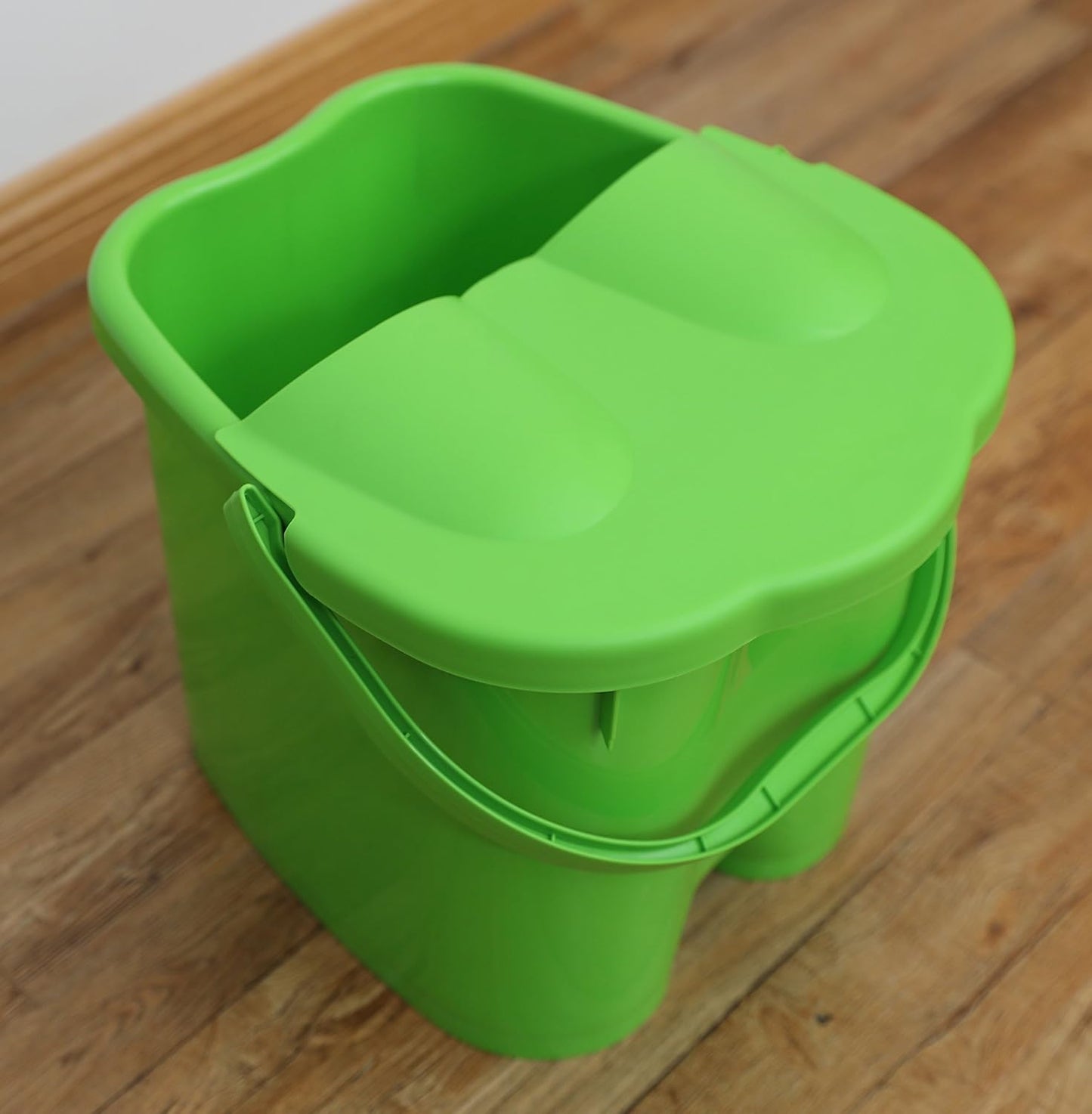 Extra-Deep Plastic Foot Soak Tub with Handles|Large Home Foot Spa Bucket|Sturdy Foot Bath Basin|Green|14"x12"x12"