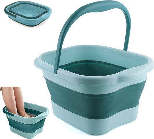 15L Large Capacity Collapsible Foot Soaking Tub – Foldable Portable Basin with Handle, Multifunctional Foot Bath Bucket for Home, Travel & Camping