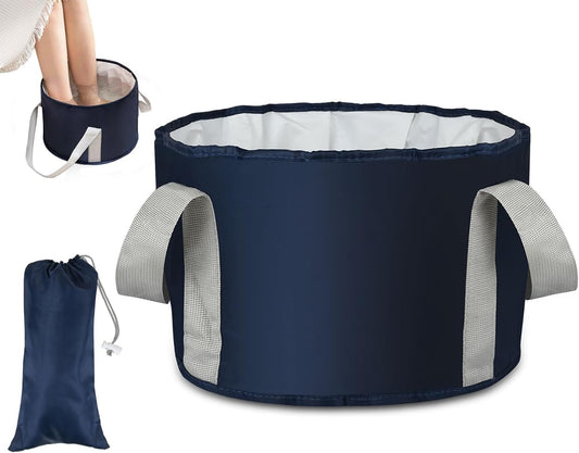 Collapsible Foot Bath Basin – Portable Foldable Foot Soaking Bucket with Waterproof Liner, Large Capacity Travel Wash Tub with Storage Pouch for Camping, Hiking, Outdoor & Home Use