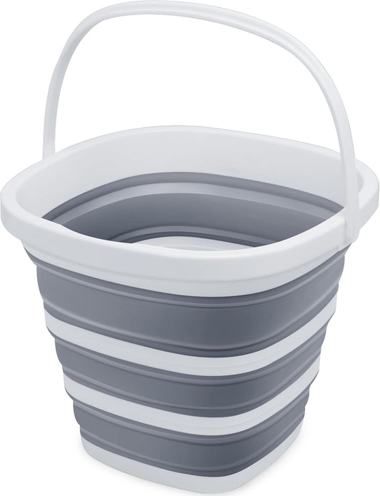 10L Collapsible Foot Soak Tub – Portable Folding Foot Bath Basin for Home, Travel, Camping – 2.6 Gallon Large Capacity Wash Basin with Handle and Hook