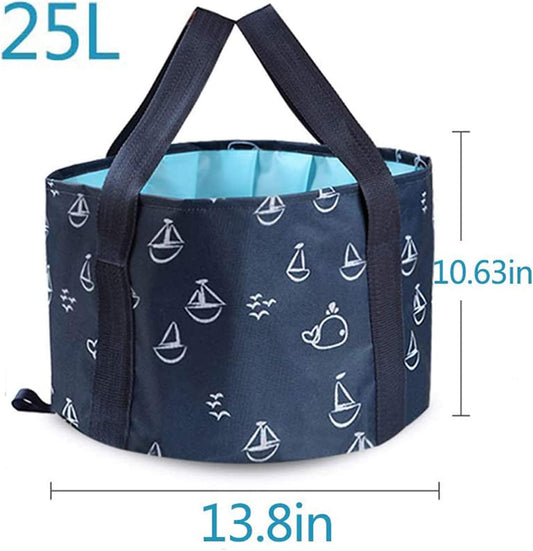 25L Collapsible Foot Soaking Bucket – Portable Foldable Foot Basin for Home & Travel, Waterproof Large Capacity Wash Tub with Handles