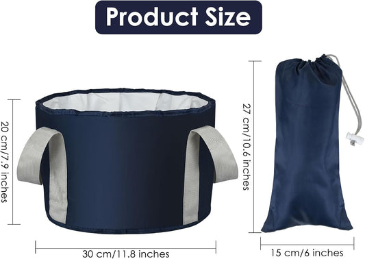 Collapsible Foot Bath Basin – Portable Foldable Foot Soaking Bucket with Waterproof Liner, Large Capacity Travel Wash Tub with Storage Pouch for Camping, Hiking, Outdoor & Home Use