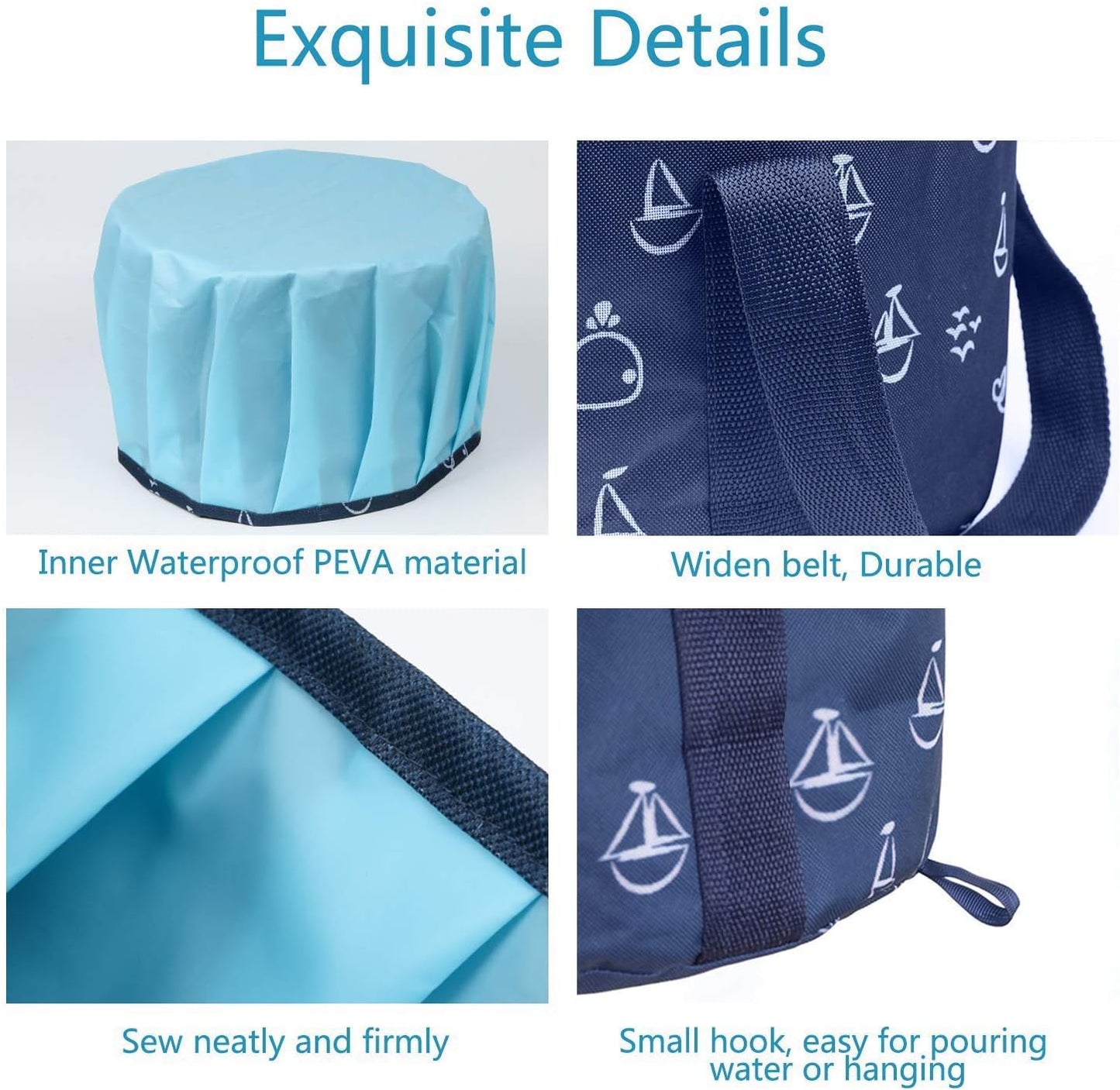 25L Collapsible Foot Soaking Bucket – Portable Foldable Foot Basin for Home & Travel, Waterproof Large Capacity Wash Tub with Handles