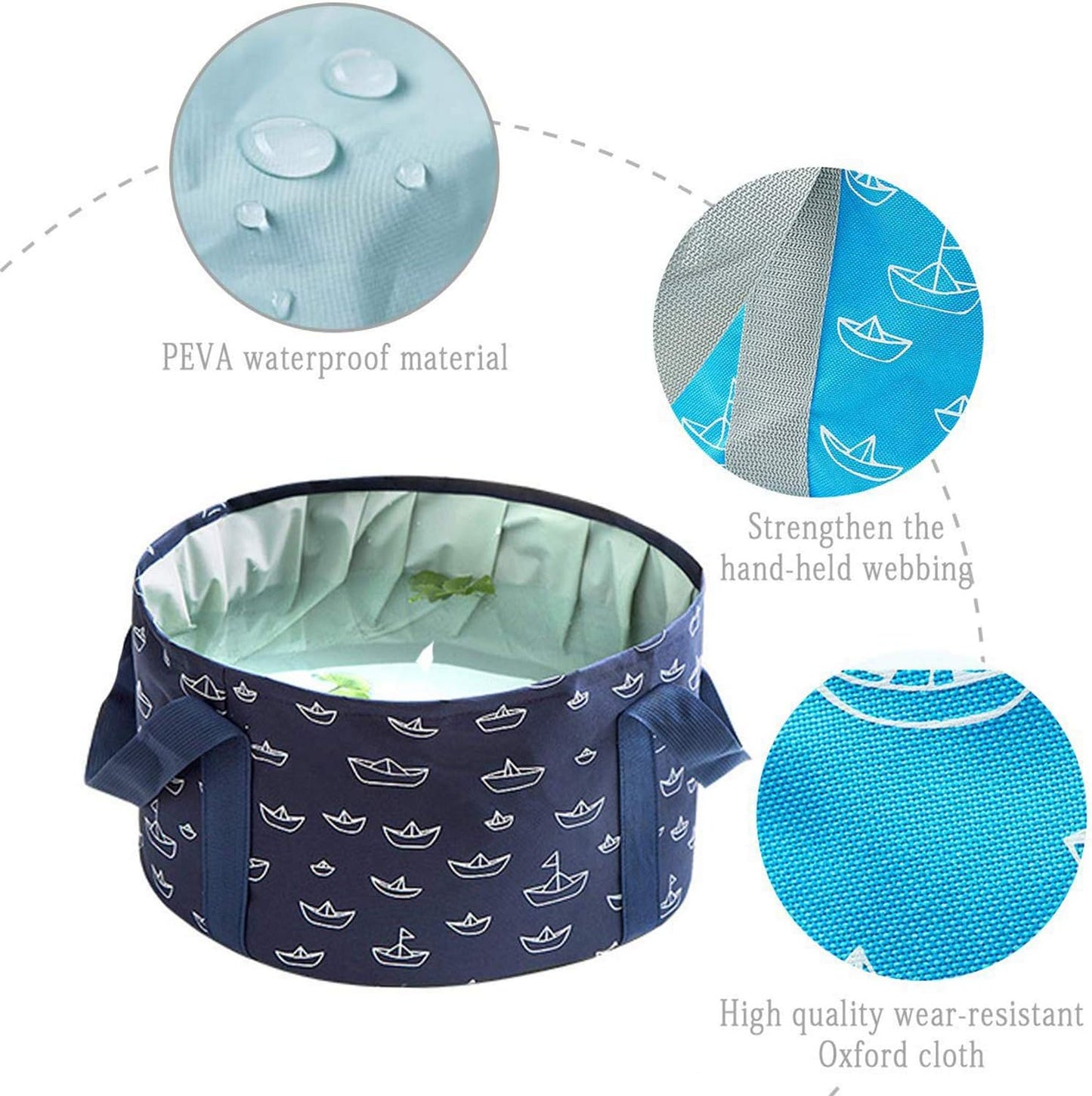 25L Collapsible Foot Soaking Bucket – Portable Foldable Foot Basin for Home & Travel, Waterproof Large Capacity Wash Tub with Handles